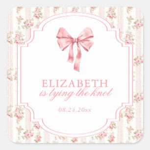 Adesivo Quadrado Ela Está Amarrando o Laço Coquette Chuveiro de Noi