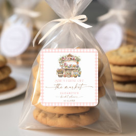 Adesivo Quadrado Ela está nova no Chá de panela de queda do mercado