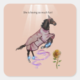 Adesivo Quadrado ela está se divertindo tanto!