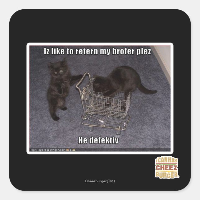 Adesivo Quadrado Ele é defeituoso (Frente)