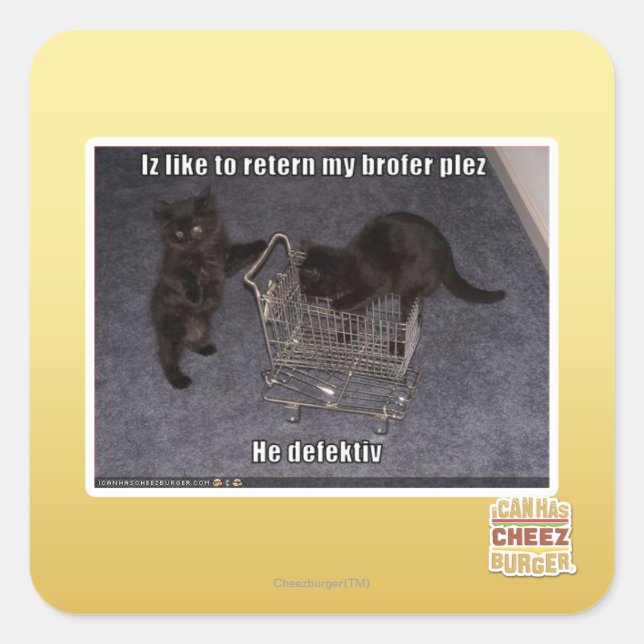 Adesivo Quadrado Ele é defeituoso (Frente)