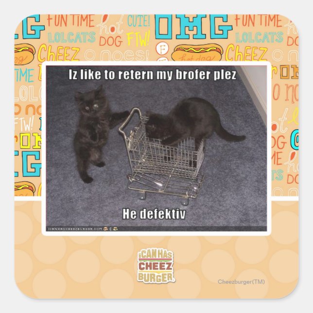 Adesivo Quadrado Ele é defeituoso (Frente)