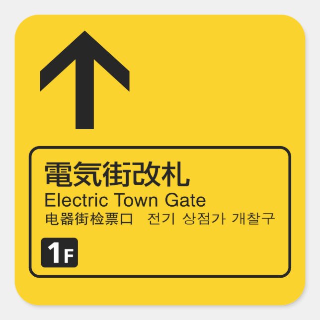 Adesivo Quadrado Electric Town Gate Rail - Japão (Frente)
