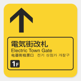 Adesivo Quadrado Electric Town Gate Rail - Japão