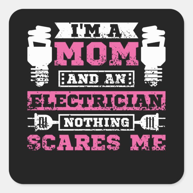 Adesivo Quadrado Electrician Mom (Frente)
