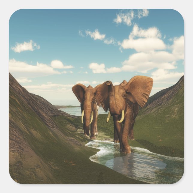 Adesivo Quadrado Elefante (Frente)