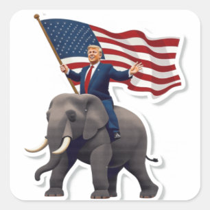 Adesivo Quadrado Elefante Ancorante Trump