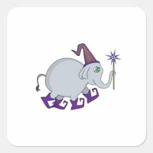 Adesivo Quadrado Elefante Assistente