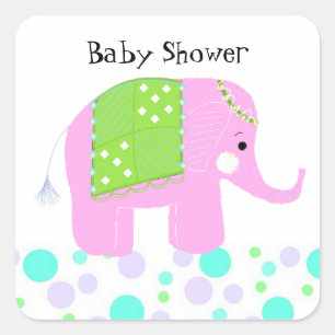 Adesivo Quadrado Elefante Bebê Obrigado