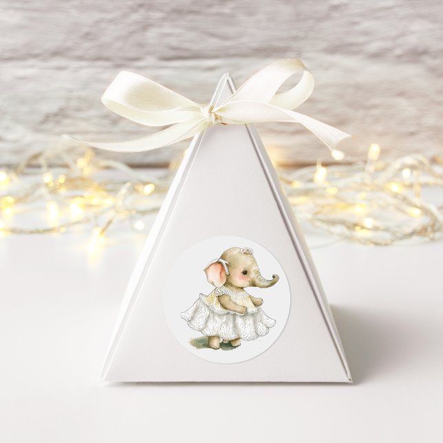 Adesivo Quadrado Elefante Fofo Aquarela  (Criador carregado)