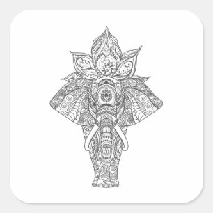 Adesivo Quadrado Elefante inspirado