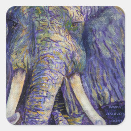 Adesivo Quadrado Elefante mosaico