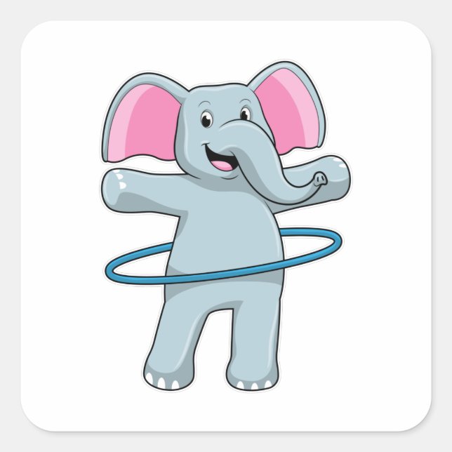 Adesivo Quadrado Elefante na Malhação com pneus Malhações (Frente)