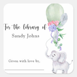 Adesivo Quadrado Elefante Para a biblioteca de