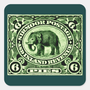 Adesivo Quadrado Elefante principesco indiano de 1895 estados