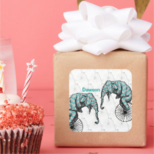 Adesivo Quadrado Elefantes Mais Bikes Iguais IIKES!