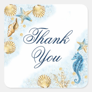 Adesivo Quadrado Elegância Costeira | Moderno Arrecife de Coral Obr