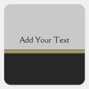 Adesivo Quadrado Elegância do monograma no ouro cinzento preto