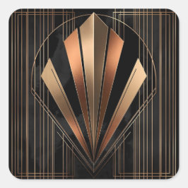 Adesivo Quadrado Elegância Geométrica Metálica Art Déco