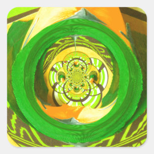 Adesivo Quadrado Elegância ouro: Linda Arte Rosa Amarela Africana