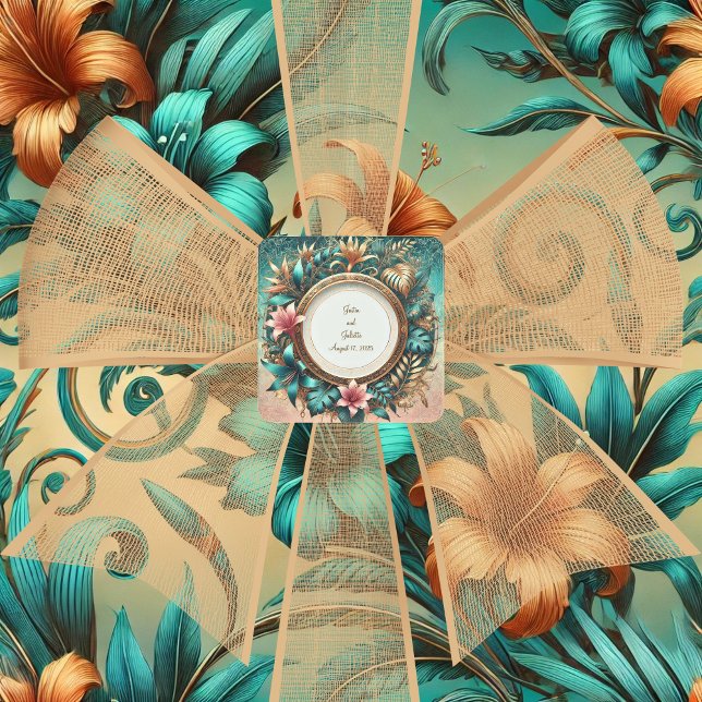 Adesivo Quadrado Elegância tropical (Criador carregado)