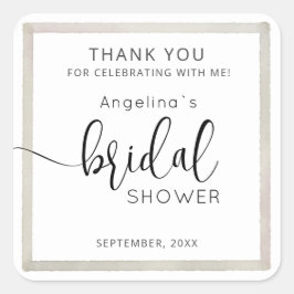 Adesivo Quadrado Elegant Bride Shower Square Sticker
