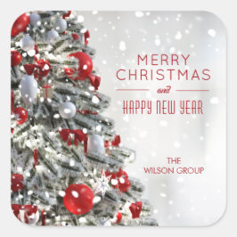 Adesivo Quadrado Elegant Christmas Tree