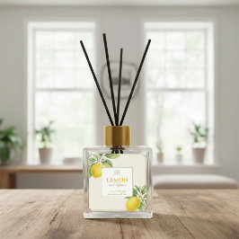 Adesivo Quadrado Elegant Citrus Reed Diffuser Sticker