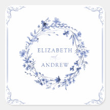 Elegant Formal Calligraphy Floral Wreath Wedding