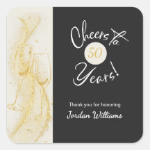 Elegant Gold Grey Cheers to 50 Years Birthday