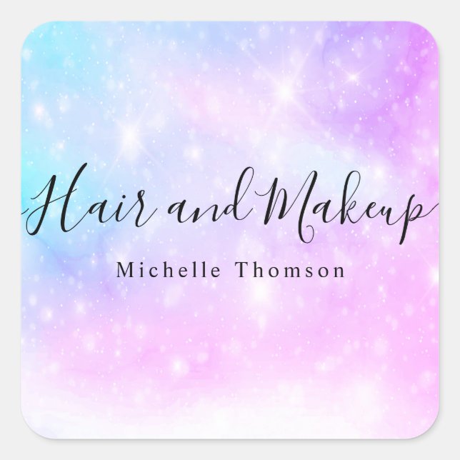 Adesivo Quadrado elegant holographic unicorn (Frente)