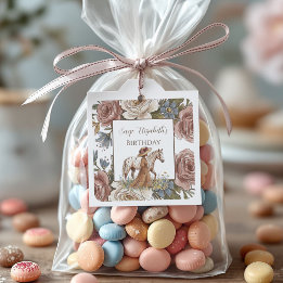 Adesivo Quadrado Elegant Horse Lover Birthday 