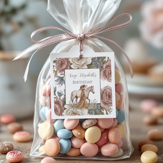 Adesivo Quadrado Elegant Horse Lover Birthday  (Criador carregado)