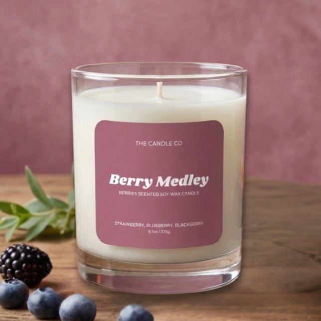 Adesivo Quadrado Elegant Modern Minimal Blush Pink Candle  (Criador carregado)