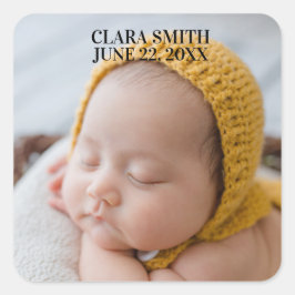 Adesivo Quadrado Elegant new baby announcement 