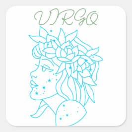 Adesivo Quadrado Elegant Virgo Zodiac Sign T-Shirt Astrology Gift 