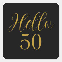 Elegante Aniversário de 50 anos Preto Dourado