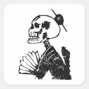 Adesivo Quadrado Elegante Arte Calavera da Posada