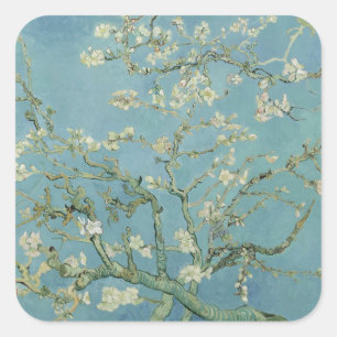 Adesivo Quadrado Elegante árvore "Floração de Amendoeira"