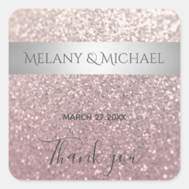 Adesivo Quadrado Elegante banda prateada moderna da gliteria agrade