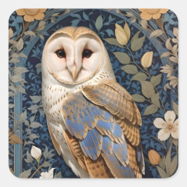 Adesivo Quadrado Elegante Barn Owl William Morris Inspirou Floral