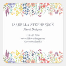 Elegante Boho Aquarela Colorida Flor Silvestre 