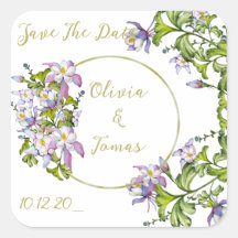 Elegante buquê de columbinas aquareladas