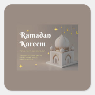 Adesivo Quadrado Elegante Caligrafia Árabe - Desejos de Ramadan