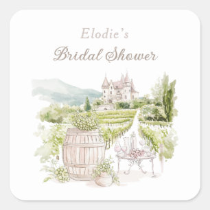 Adesivo Quadrado Elegante Castelo Provençal Francês País Noiva