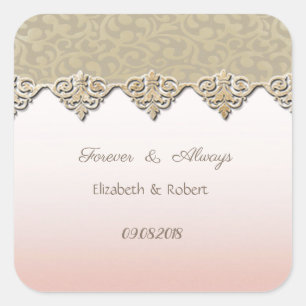 Adesivo Quadrado Elegante Chic Damask Casamento