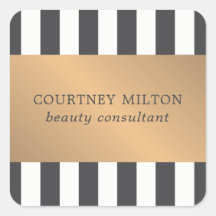 Elegante Dark Faux Dourado Stripes Consultor de Be