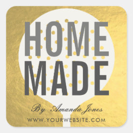 ADESIVO QUADRADO ELEGANTE DOURADO FAUX SKIMMER CHEF COZINHAR HOMEMA