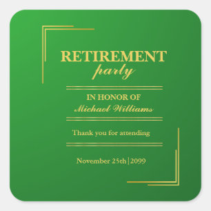 Adesivo Quadrado Elegante Elegante da Corporação de aposentadoria D