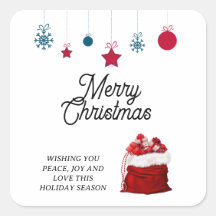 Elegante em branco e vermelho | Feliz Natal